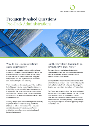 Pre-Pack Administration